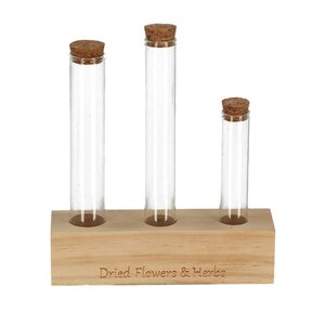 Wooden Dried Flower Stand - Tube M - Flowers And Herbs + Dried Floral Arrangement