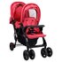 Tweelingkinderwagen Tandem Staal Rood_