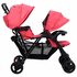 Tweelingkinderwagen Tandem Staal Rood_