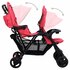 Tweelingkinderwagen Tandem Staal Rood_