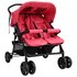 Tweelingkinderwagen Staal Rood_