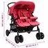 Tweelingkinderwagen Staal Rood_