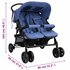 Tweelingkinderwagen Staal Marineblauw_