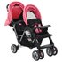 Kinderwagen Dubbel Staal Roze En Zwart_