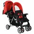 Kinderwagen Dubbel Staal Rood En Zwart_