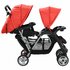 Kinderwagen Dubbel Staal Rood En Zwart_