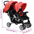 Kinderwagen Dubbel Staal Rood En Zwart_