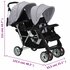 Kinderwagen Dubbel Staal Grijs En Zwart_