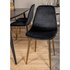 Venture Home Eetkamerstoelen Polar 2 Zwart en messing Fluweel_