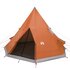 Tent 4-Persoons 367X367X259 Cm 85T Taft Grijs En Oranje 1 orange_