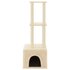 Kattenmeubel Met Sisal Krabpalen 133,5 Cm Kleurig Crème_