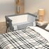 Babybed Met Matras Linnen Donkergrijs_