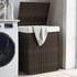 Wasmand Met Deksel 46X33X60 Cm Poly Rattan 1 Donkerbruin_