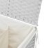 Wasmand Met 2 Vakken 53X35X57 Cm Poly Rattan 1 Wit_