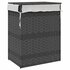 Wasmand Met Deksel 46X33X60 Cm Poly Rattan 1 Grijs_