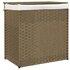 Wasmand Met 2 Vakken 53X35X57 Cm Poly Rattan 1 Naturel_