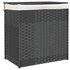 Wasmand Met 2 Vakken 53X35X57 Cm Poly Rattan 1 Grijs_