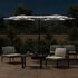 Parasol Dubbel Met Led's 316X240 Cm Zand Wit_