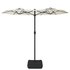 Parasol Dubbel Met Led's 316X240 Cm Zand Wit_