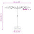 Parasol Dubbel Met Led's 316X240 Cm Zand Wit_