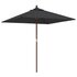 Parasol Met Houten Paal 198X198X231 Cm Zwart_