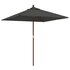 Parasol Met Houten Paal 198X198X231 Cm Kleurig Antraciet_