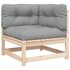 Tuinbank 2-Zits Met Kussens Massief Grenenhout 1 Naturel en grijs corner + chair_