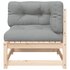 Tuinbank 2-Zits Met Kussens Massief Grenenhout 1 Naturel en grijs corner + chair_