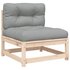 Tuinbank 2-Zits Met Kussens Massief Grenenhout 1 Naturel en grijs corner + chair_