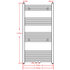 Radiator / Handdoekenrek Zwart 1 600 x 1160 mm Recht_