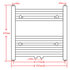 Radiator / Handdoekenrek Grijs 1 480 x 480 mm Recht_