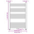 Radiator / Handdoekenrek Recht 1 600 x 1160 mm_