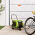 Hondenfietstrailer Oxford Stof En Ijzer 124 x 53 x 53 cm Groen en zwart_