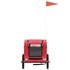 Hondenfietstrailer Oxford Stof En Ijzer 125 x 63 x 66 cm Rood_