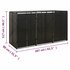 Containerberging Driedubbel 207X80X117 Cm Poly Rattan 3 containers Zwart_