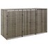 Containerberging Driedubbel 207X80X117 Cm Poly Rattan 3 containers Grijs_