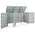 Containerberging Driedubbel 207X77,5X112,5 Cm Roestvrij Staal 3 containers Blauw_