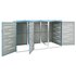 Containerberging Driedubbel 207X77,5X112,5 Cm Roestvrij Staal 3 containers Blauw_