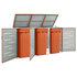 Containerberging Driedubbel 207X77,5X112,5 Cm Roestvrij Staal 3 containers orange_