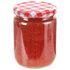 Jampotten Met Met Rode Deksels 230 Ml Glas 96 Wit en rood_