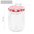 Jampotten Met Met Rode Deksels 230 Ml Glas 48 Wit en rood_