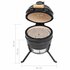 Kamado Barbecue 2-In- 56 Cm Keramiek 1 Zwart_