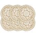 Placemats Rond 38 Cm 6 Wit Jute_