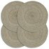 Placemats Rond 38 Cm Effen 4 Grijs Jute_