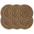 Placemats Rond 38 Cm 6 Donkerbruin Jute_