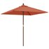 Parasol Met Houten Paal 198X198X231 Cm Kleurig Terracotta_