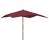 Parasol Met Houten Paal 300X300X273 Cm Bordeaux Rood_