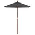 Parasol Met Houten Paal 196X231 Cm Kleurig Antraciet_