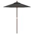 Parasol Met Houten Paal 196X231 Cm Kleurig Antraciet_