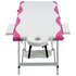 Massagetafel Inklapbaar 3 Zones Aluminium Wit en roze_